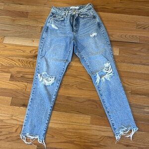 Distressed Blue Jeans